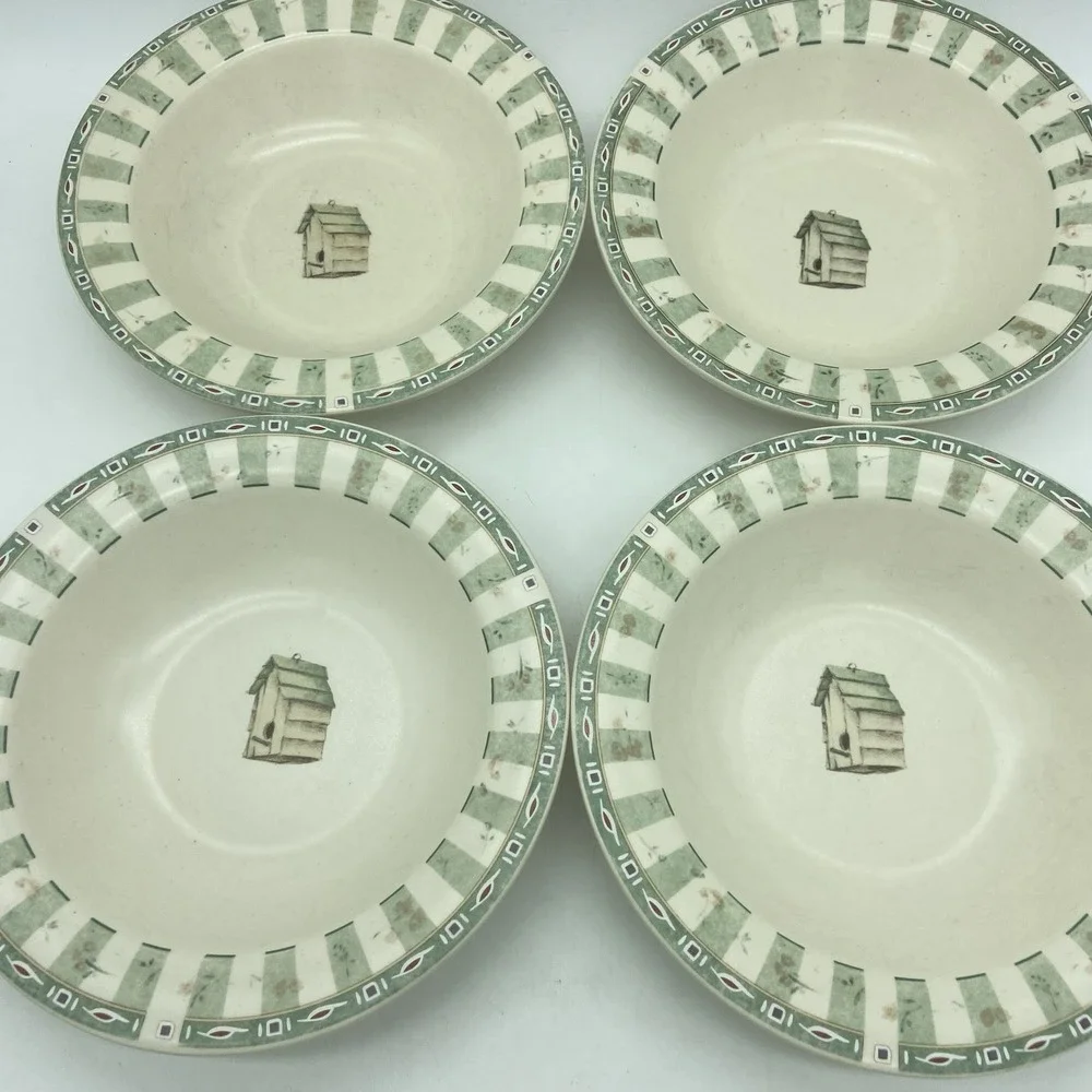 Pfaltzgraff Naturewood Deep Rimmed Soup Cereal Bowls 7 1/4